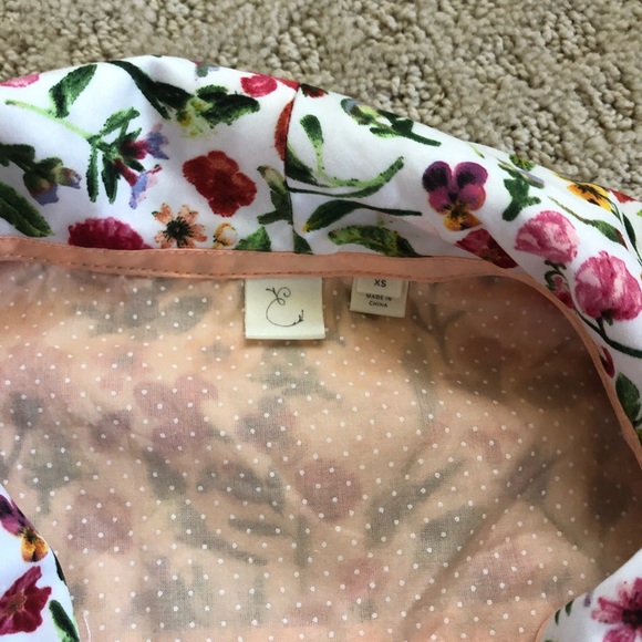 Anthropologie E Faux Silk Pajamas Sz XS Floral Pattern VGUC - Picture 4 of 14